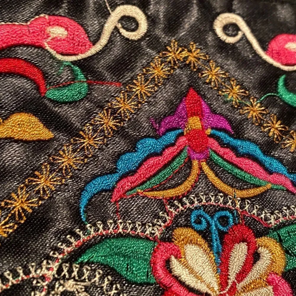 Embroidered Clutch Bag Wristlet Floral Boho Butterfly Pattern Hippie Bohemian